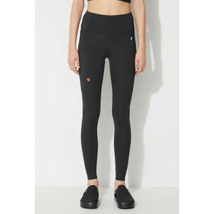 Fjallraven Abisko Tights Leggings High Rise Logo Pocket Hiking Pants Black